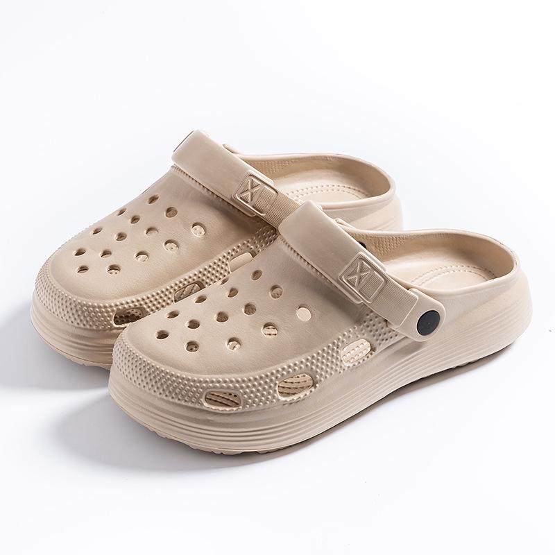 "Unisex Summer Garden Shoes: Non-Slip, Thick-Soled Half-Toe Beach Sandals"