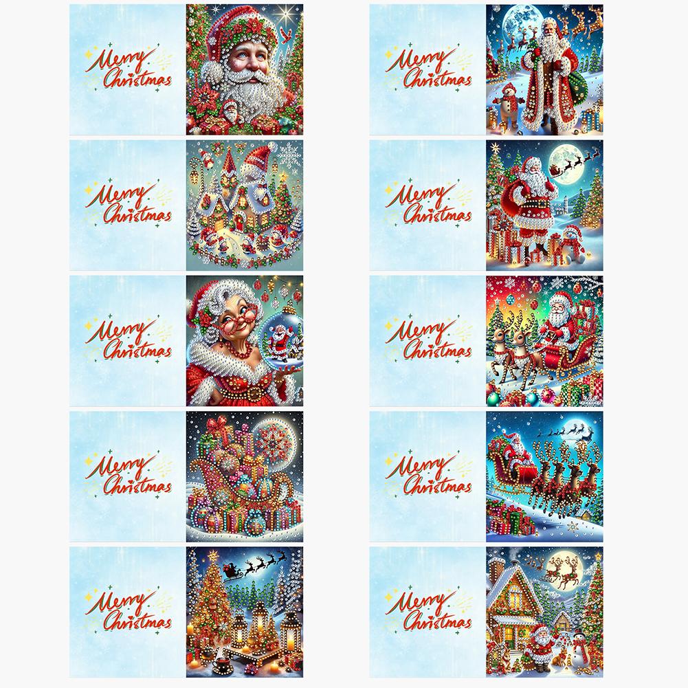 

10PCS DIY Rhinestone Diamond Art Mosaic Postcards Xmas Designs Diamond Art Greeting Cards Thank You Cards and Holiday Blessings China Mainland