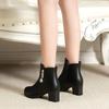  Botas Femininas Women Cute Round Toe Black High Quality Black Leather Autumn Ankle Boots Lady Casual Spring Shoe Ab610