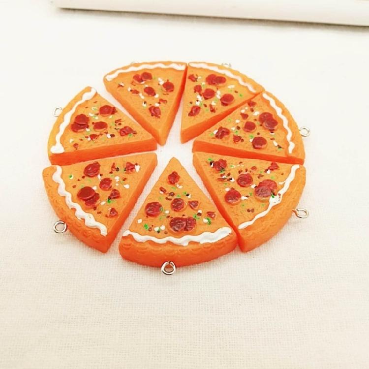 7Pcs Fun Pizza Pendant Necklace/Keychain Accessory for Daily Wear Dates Parties
