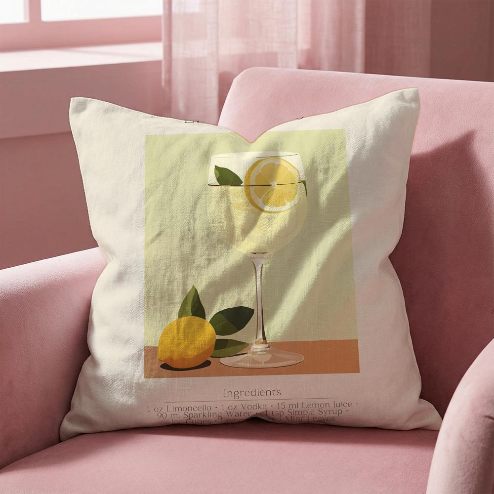Limoncello Cocktail Kissenbezug Mehrzweck-Kissenbezug für Zuhause & Auto - Wendbar, Weich & Strapazierfähig für den täglichen Gebrauch