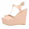 Fashion Women's Open Toe Sandals High Wedge Sexy Club Heel Shoes Dress Shoes Wedding Shoes