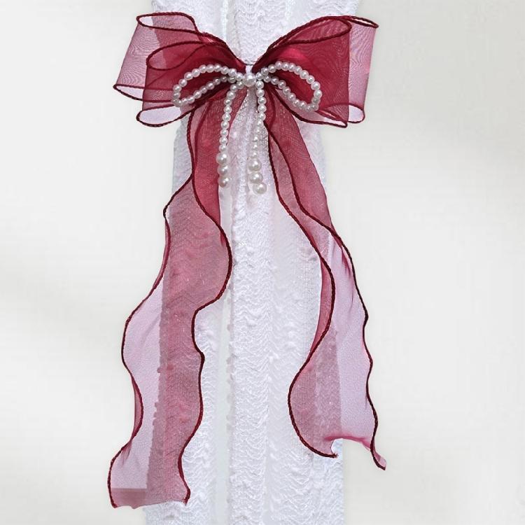 Decorative Bowknot Curtain Holdbacks Durable Polyester Fabric 80cm Length For Bedroom Dining Room Wedding Party Setups