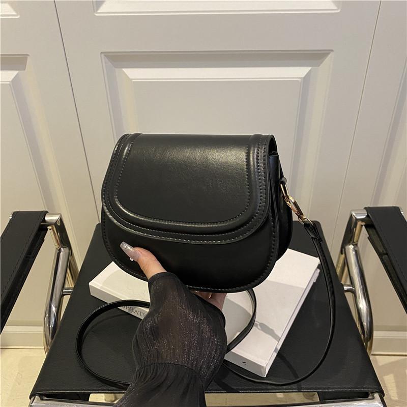 Summer Simple Solid Color Small Bag Women's Bag New Trendy Fashion Retro Casual Messenger Bag Shoulder Bag