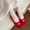 Französische Retro rote Mund flache Einzel Schuhe Damen 2025 neu Frühling ein Pedal weichsohlige vielseitige Mary Jane Schuhe
