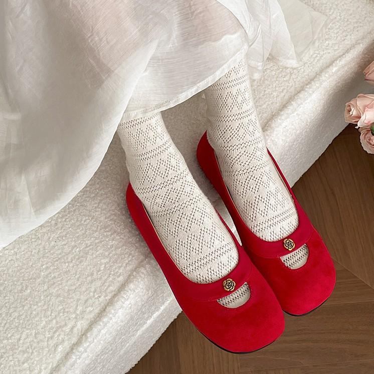 Französische Retro rote Mund flache Einzel Schuhe Damen 2025 neu Frühling ein Pedal weichsohlige vielseitige Mary Jane Schuhe