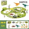 Dinosaur Themed Plastic Racing Track Set Bend Flexible Race Track with Electronic Car Educational Toys for Children