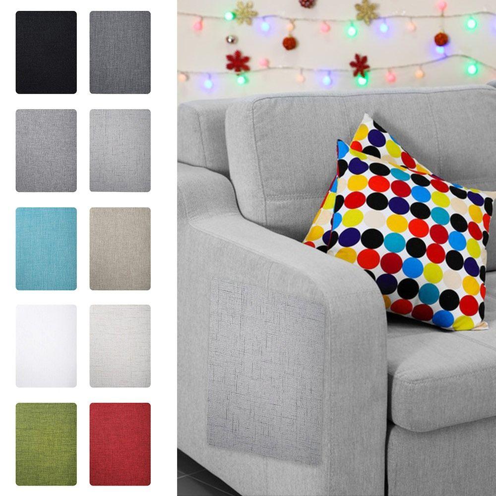 2PCS Self-Adhesive Sofa Repair Patch Multi-Color Linen Fabric Patch Linen Sticker Sheet Sofa