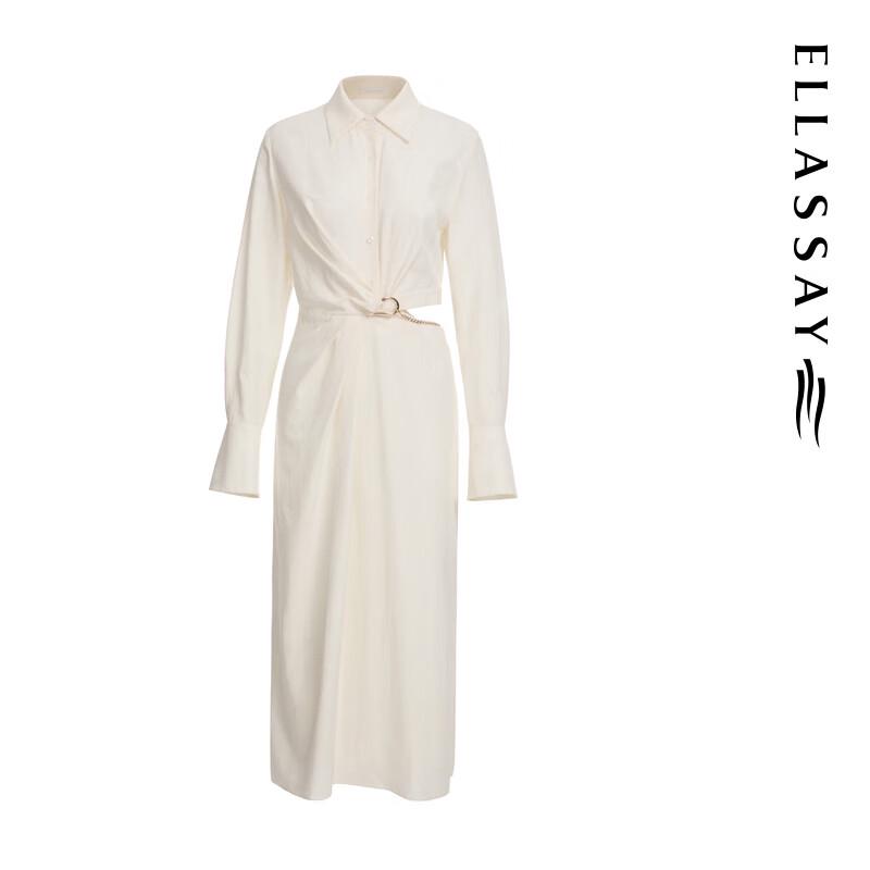 ELLASSAY 2025 Early Autumn Merino Wool Blend Hollow-out A-Line Dress