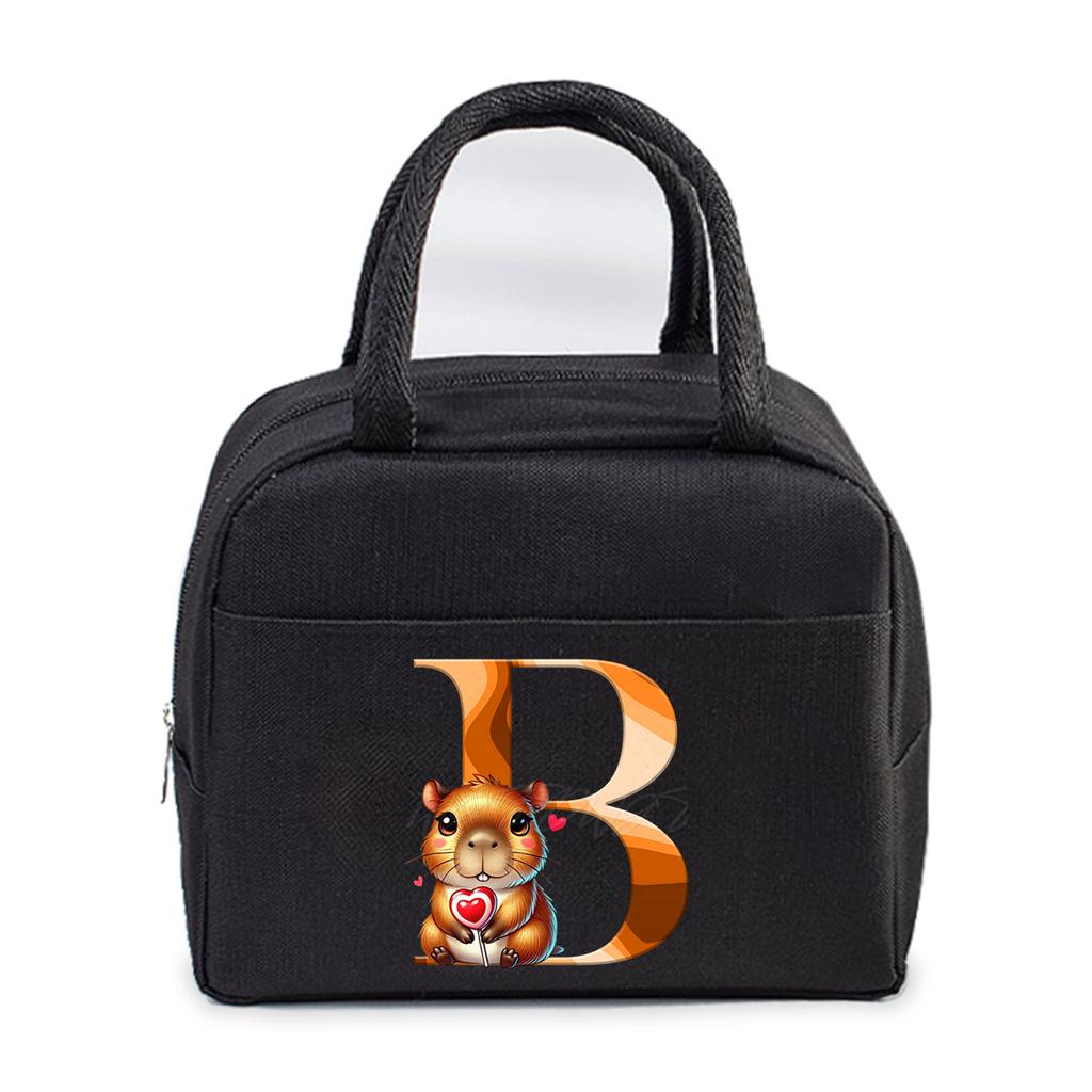 Office worker small portable lunch bag Oxford cloth letter student large portable bento bag