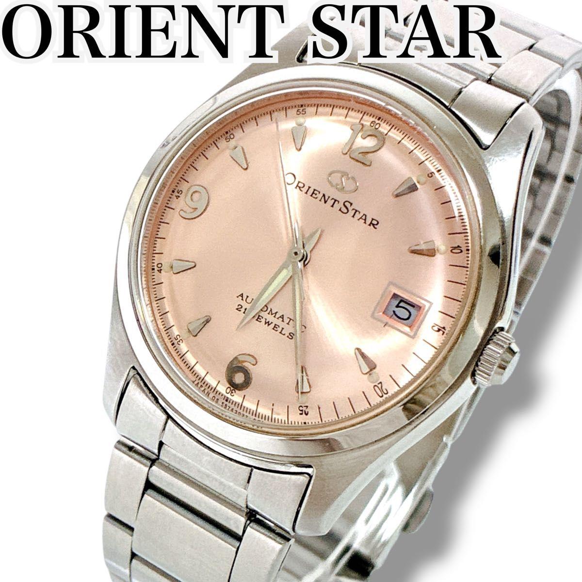 ORIENTSTAR explorient Автоматические с датой Лососево-розовые С прозрачной задней крышкой Orient Star 21 камень Часы Розовые