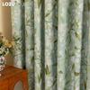 1PC LOZUJOJU Fashionable and Versatile Gardenia Green Printed Curtains Full Blackout Curtains for Bedroom Living Room Balcony Window for Home Decor