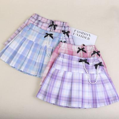 Girls' Princess Skirt Summer Dress New Children's Half Length Skirt Girls' Short Skirt Fashion Checkered JK Skirt