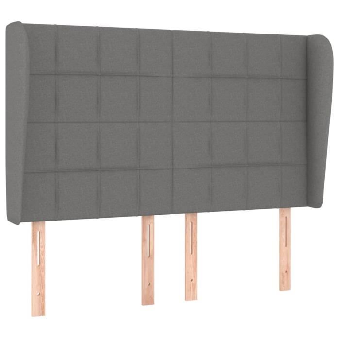 VidaXL Headboard with Ears Dark Grey 147x23x118-128 Cm Fabric3117955