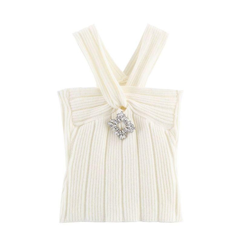 Za New Arrival Women's Clothing ZR Fashion Style Export Fashion All-Match Metal Strap Tops Casual Two-Piece Dress of Knitted Sweater