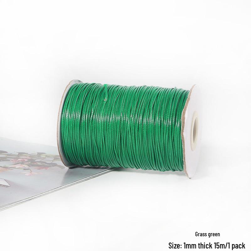 15m 1mm Korean Waxed Cord Faux Leather for DIY Bracelets & Necklaces