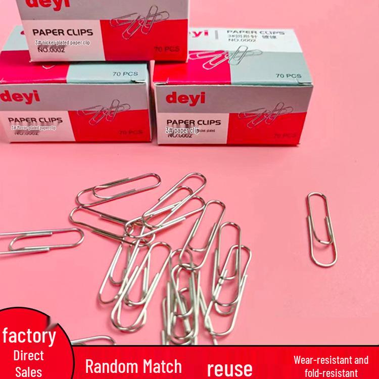 

Nickel-Plated Metal Paper Clips & Binder Clips in Color Box 28*8 mm серебряный