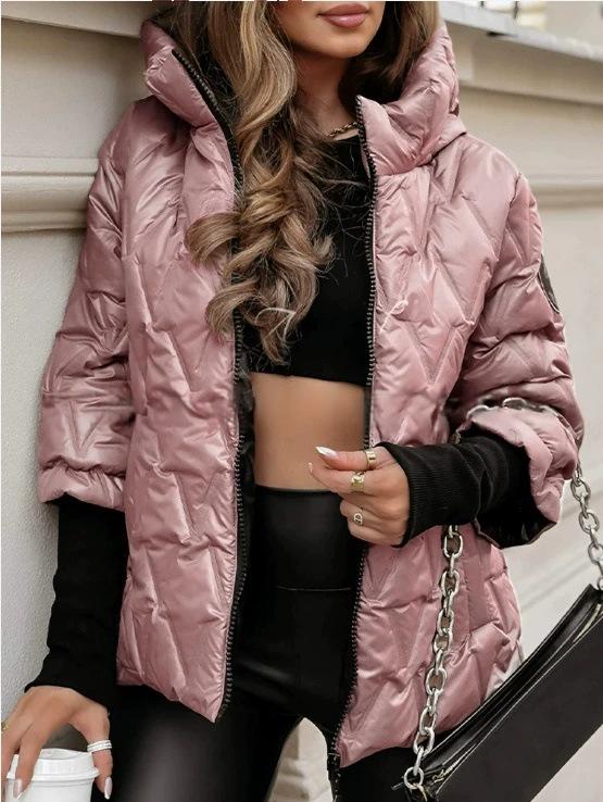Oversized Hooded Jacket for Women with Pockets and Zipper Long Sleeve Loose Coat Street Fashion Outerwear