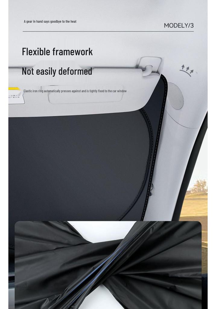 Tesla Model Y/3 Sunshade Windshield Heat Insulation Sun Protection Curtain