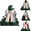 New Christmas Plaid Bow Ornament Double Layered Stylish Christmas Tree Decoration