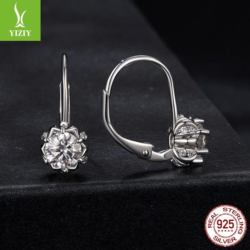 Bud Mozzarella Diamond Earrings, Women'S S925 Sterling Silver Super Flash D Color Moissanite Earrings, Light Luxury And High-End Sense