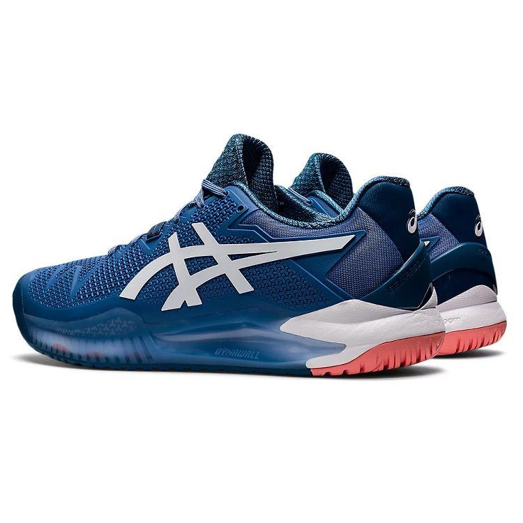Asics Gel Resolution 8 Blue Harmony Men Sneakers White 1041A079-404
