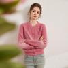 Women's 3D Heart Jacquard Gradient Sweater Cardigan