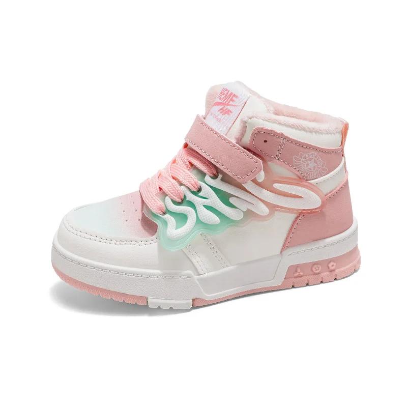 Children's Walking Shoes High Top Winter Warm Casual Shoes Fashiona Outdoor Sports Classical Luxury Designer Kids Sneakers