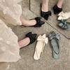 Bow Sandals Women Summer Pointed Low Heel Sandals Women Fashion Baotou Thin Strap Sandals High Heels Sandalias