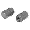 X AUTOHAUX Tire Stem Valve Cap Wheel Valve Cover Car Dustproof Hexagon Aluminum Alloy Tire Cap 8pcs Gray