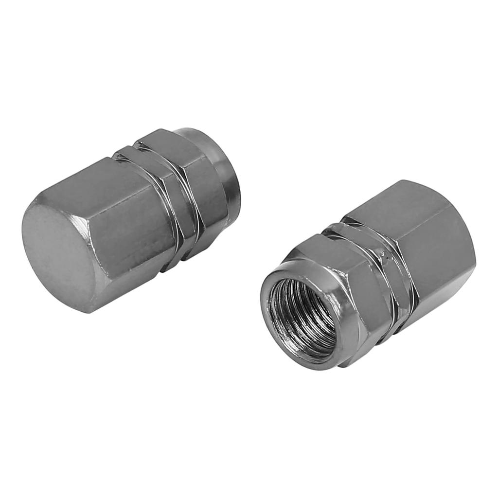 X AUTOHAUX Tire Stem Valve Cap Wheel Valve Cover Car Dustproof Hexagon Aluminum Alloy Tire Cap 8pcs Gray