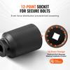 Axle Nut Impact Socket Set 1/2" Drive Deep 12-Point 8PCS Metric Nut Socket