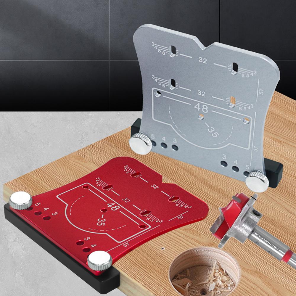 35mm Hinge Hole Opener Aluminum Alloy Hinge Hole Puncher Woodworking Hole Drilling Guide Locator