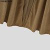 INCERUN Autumn Winter Men Lapel Neck Long Sleeve Open Front Long Corduroy Cardigan Coatsx