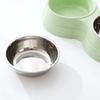 Ciotole doppie per animali domestici, cibo per cani, acqua, ciotola per bere in acciaio inox, ciotola per bere per animali domestici, forniture per l'alimentazione di cuccioli di gatto, accessori per cani di piccola taglia
