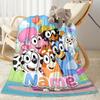 Bluey's Bubble Adventure Customize Text Blanket Cozy Customizable Blanket Durable Comfort for Office Picnics Office Chair Livingroom