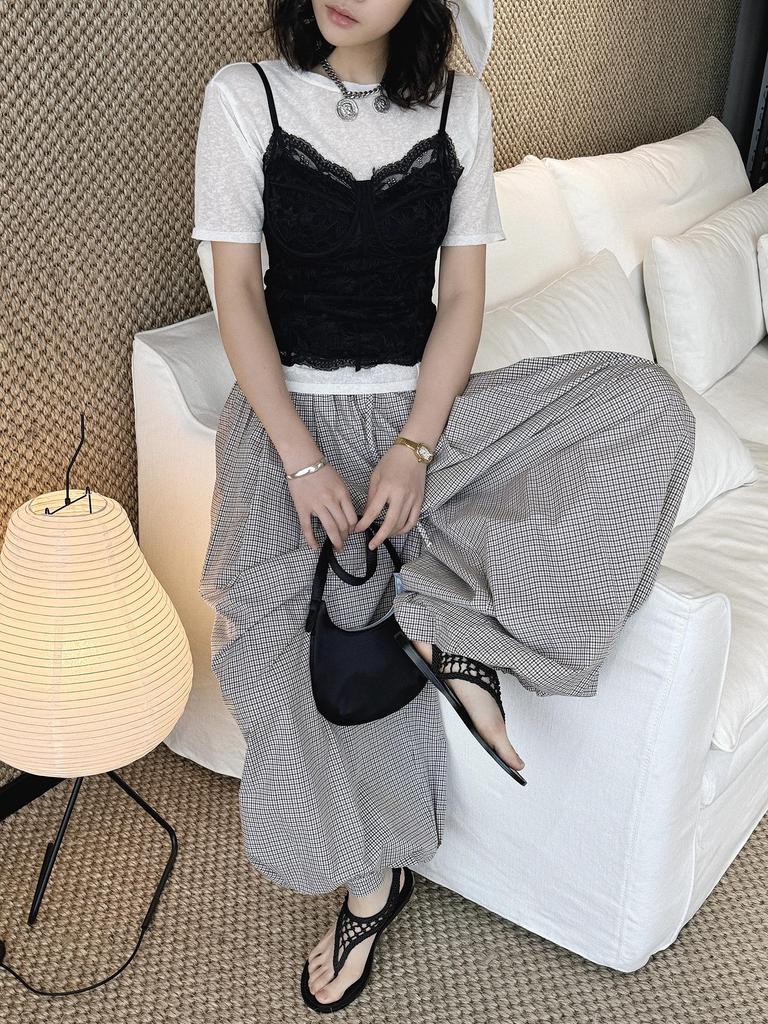 French Lace Boning Strap Camisole - Spring/Summer Slimming Textured Top for Women