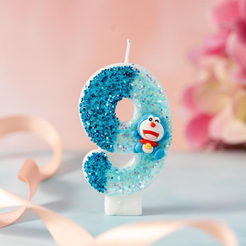 

Creative New Product Cute Digital Birthday Party Cake Candle 0-9 Cartoon Plug-in Decorative Crafts 9