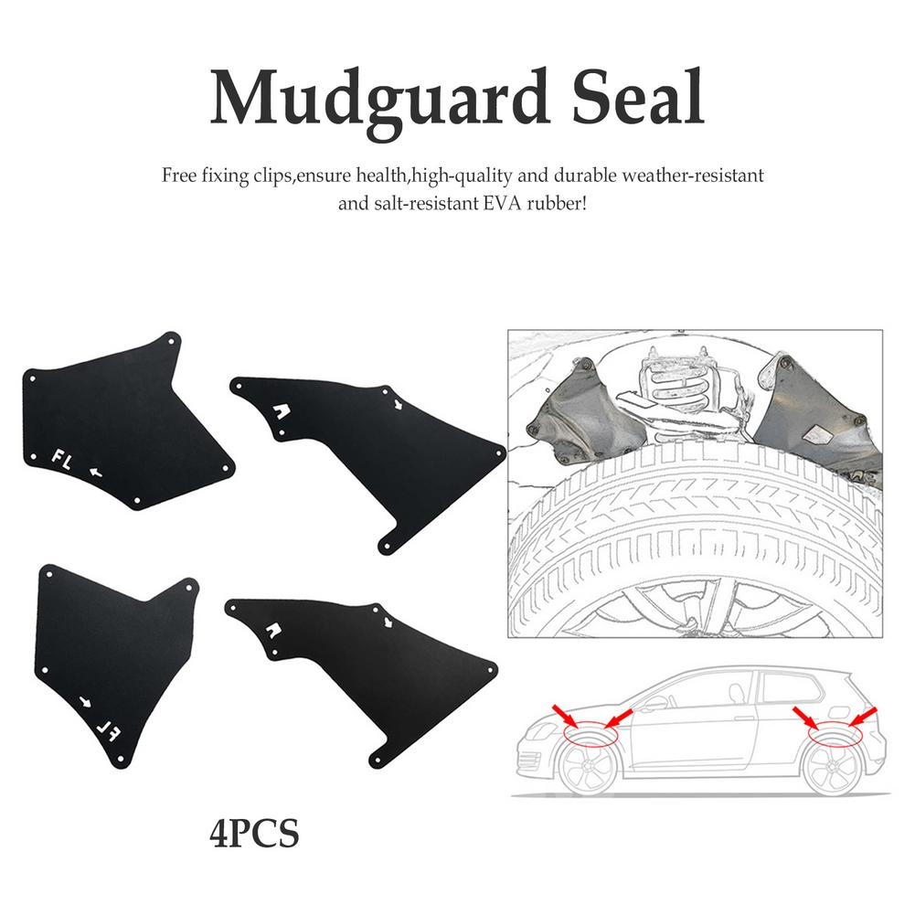 Garde-boue Bavettes Doublures d'aile Pare-éclaboussures Pour Toyota Land Cruiser Prado J120 J150 2003 - 2020 LC3 LC4 LC5 Joint d'étanchéité de tablier Avec Clips