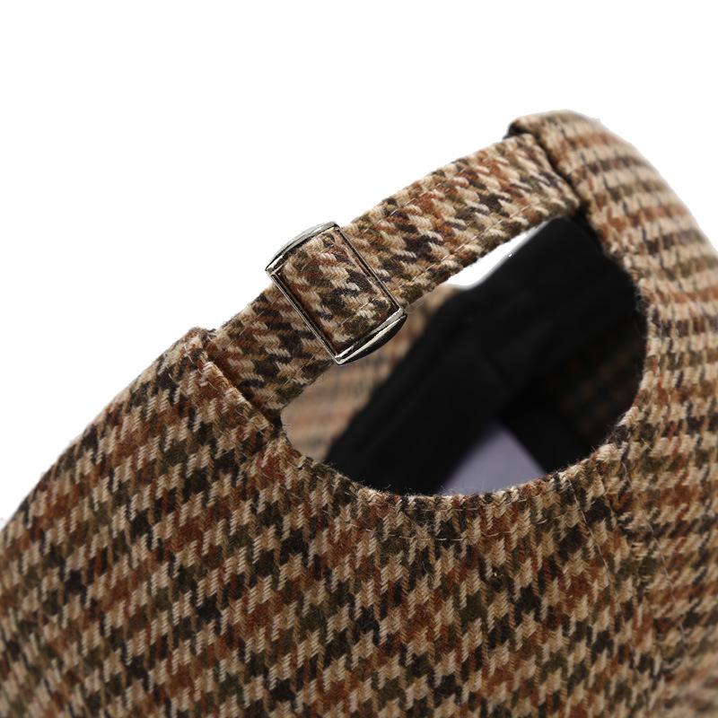 Plaid Baseball Cap - Warm, Lightweight & Adjustable for Autumn/Winter Outdoor Activitie