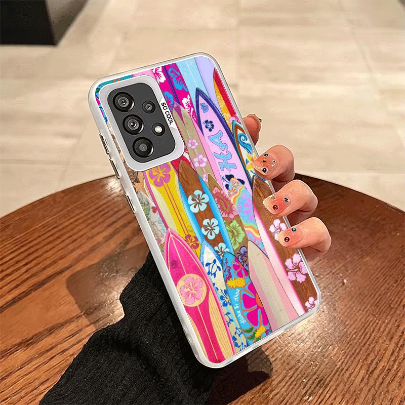 Surfboard Surfing Surf Summer Shockproof Phone Case for Samsung A17 A16 A15 A14 A37 A57 A36 A56 A26 A35 A55 A25 A34 A54 A24 A13