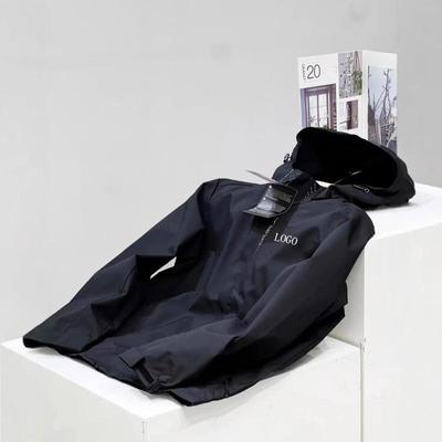 Unisex Lightweight Waterproof Windproof Hooded Jacket for Hiking, Single-layer, Printed Design