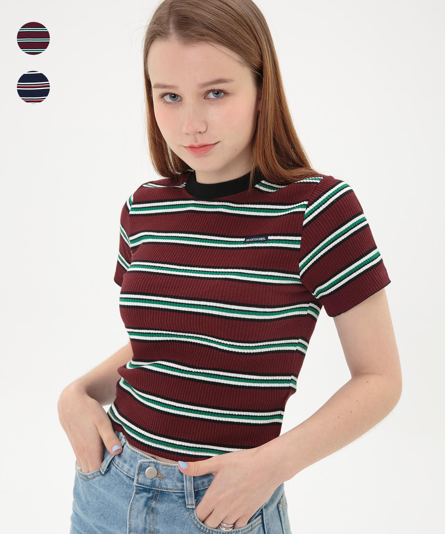 Mary James (W) Duro Crop T-Burgundy Free