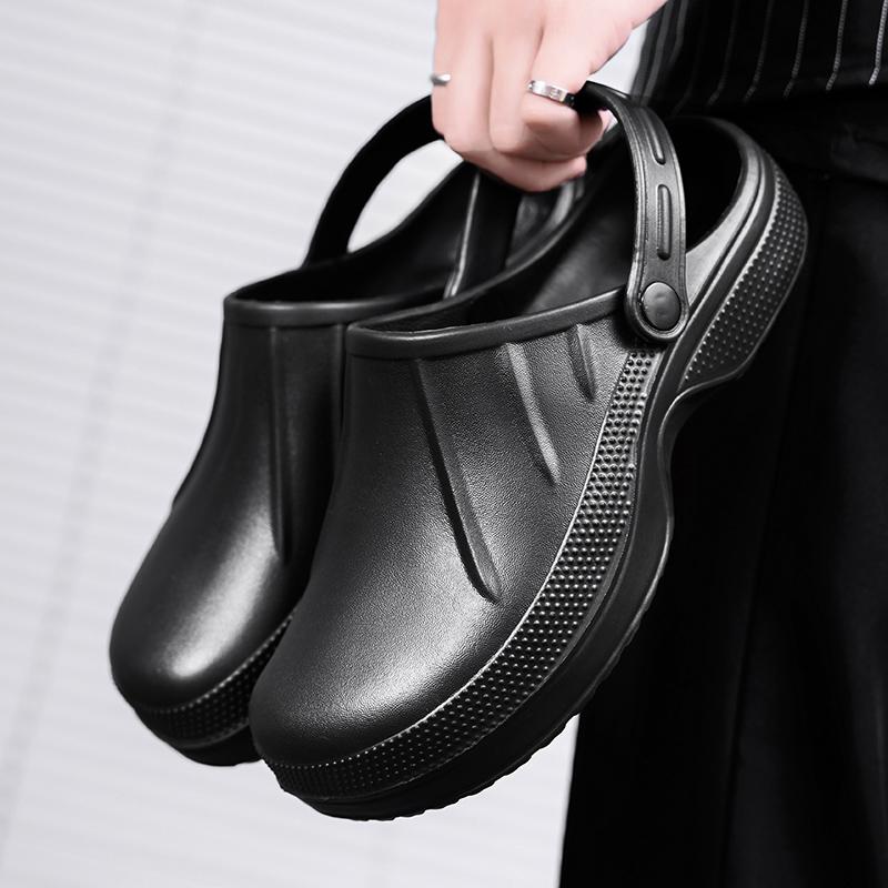 Chef shoes autumn kitchen black platform lazy shoes