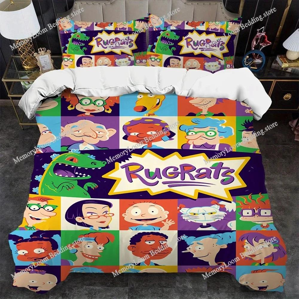 Funny R-Rugrats Cartoon Duvet Cover Set Home Style Bedding Soft Laundry Cotton Bed Four Seasons Student Dormitory Luxury Gift963