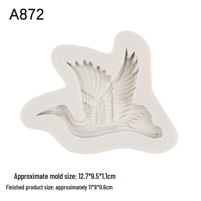 Chinese Style Crane Silicone Fondant Mold for Cake Decoration