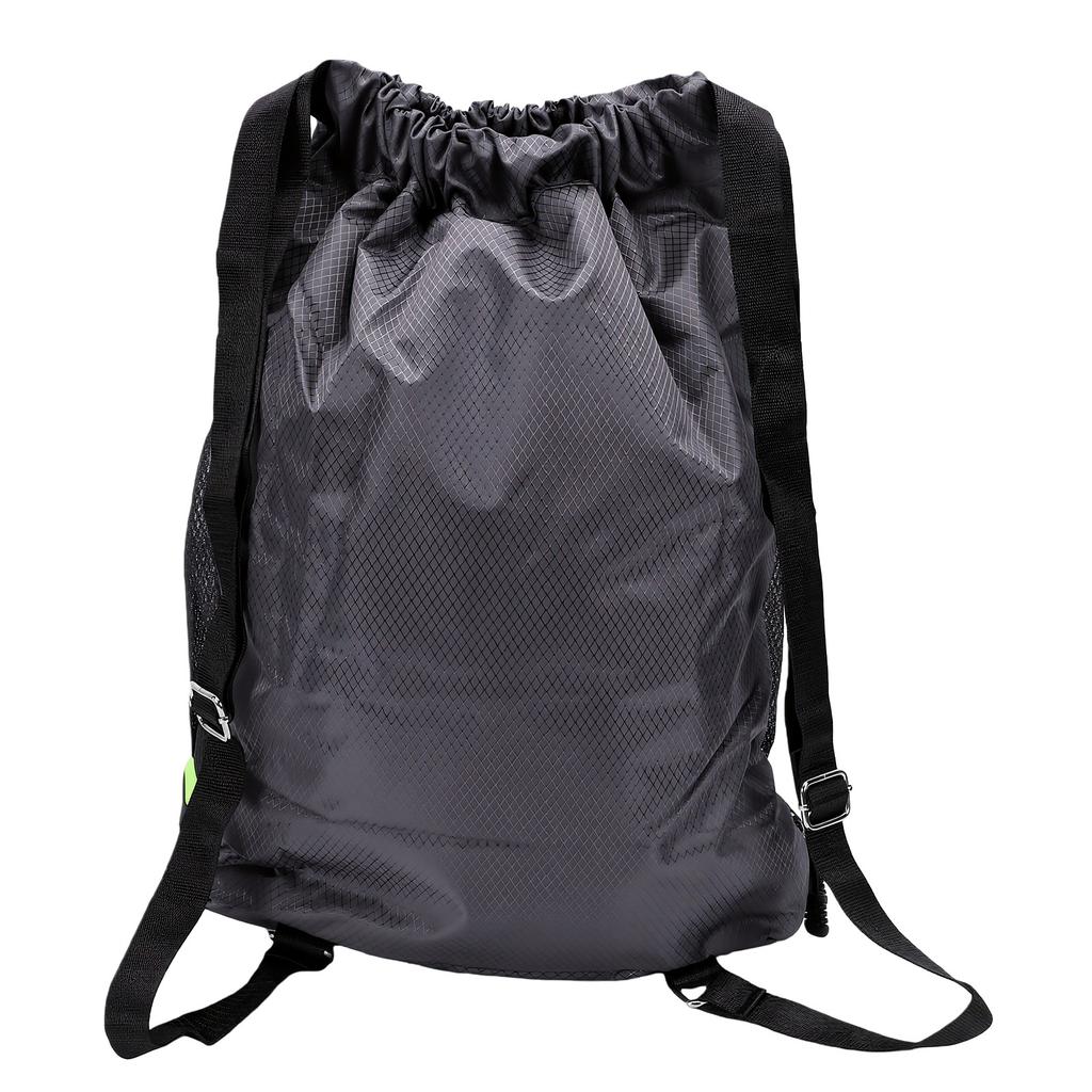 Drawstring Backpack with Shoe Bag Gray Water Proof Oxford Cloth Football String Backpack String Backpack for Women Men