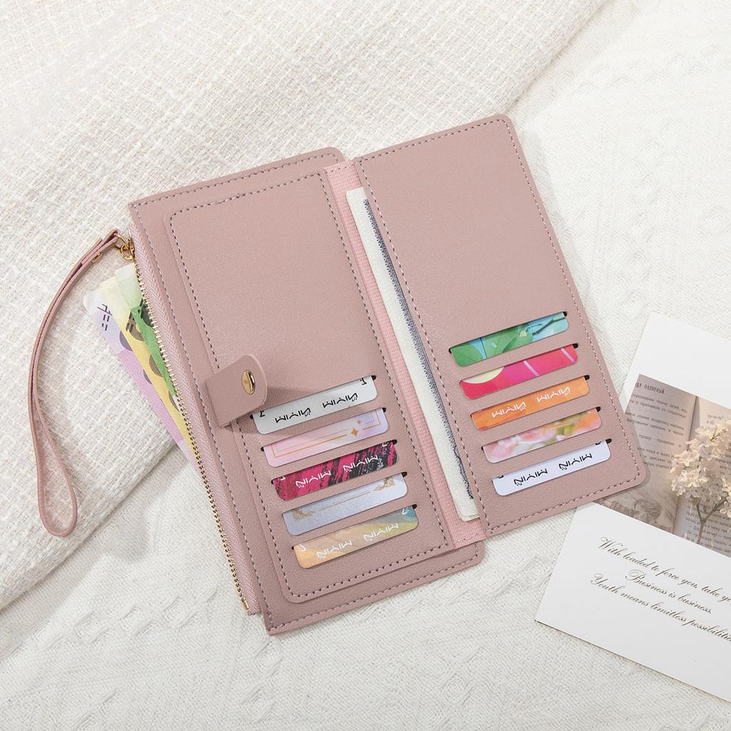 New women's wallet lightweight and simple zipper buckle wallet fashionable multi-card long wallet