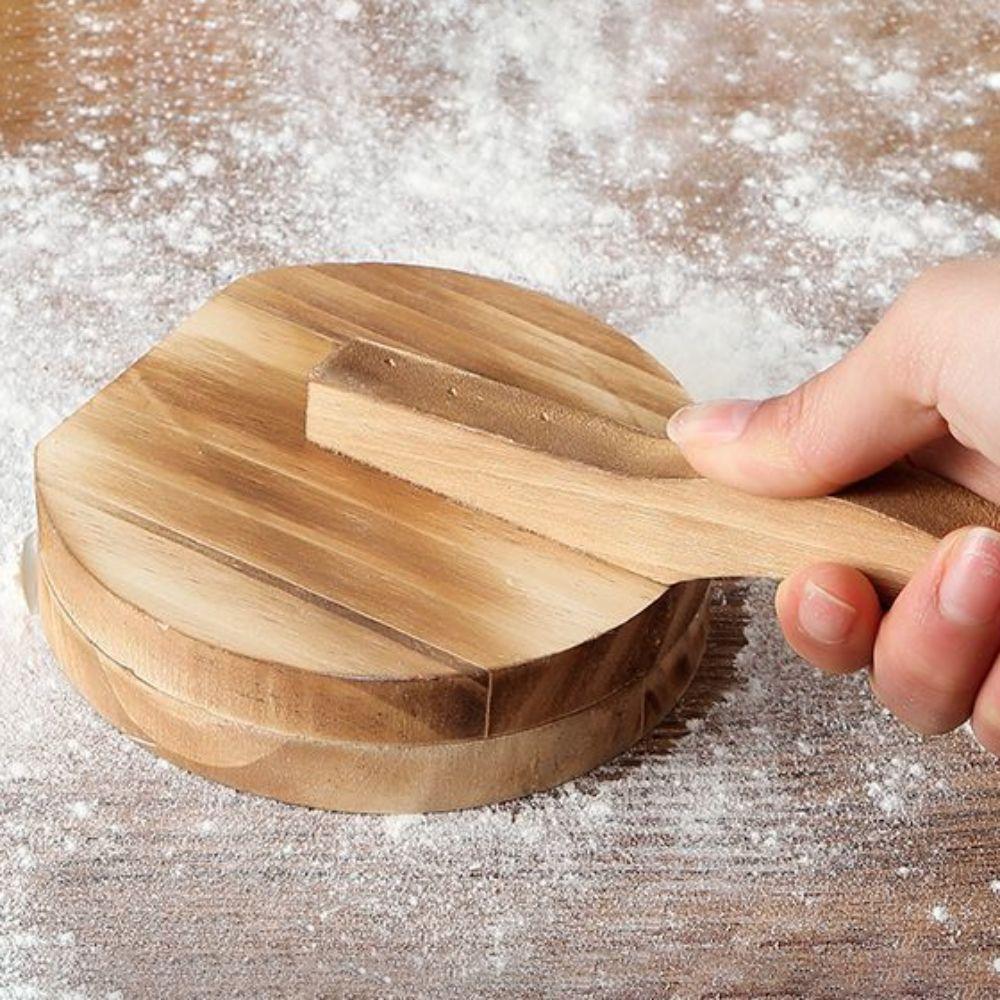 Practical Manual Wooden Dumpling Skin Presser Round Labor-Saving Dough Press Ergonomic Handle Bun Skin Press Mold Pancake