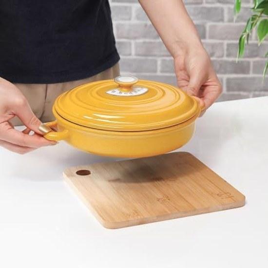 Fuji Boeki Pot Holder That Can Also Be Used As Cutting Board Bamboo Width 21cm Depth Thickness 1cm 31409